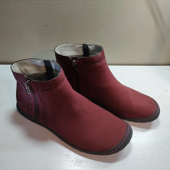 JBU juno double zip wine color ankle boot women's Size 10 - Picture 3 of 16